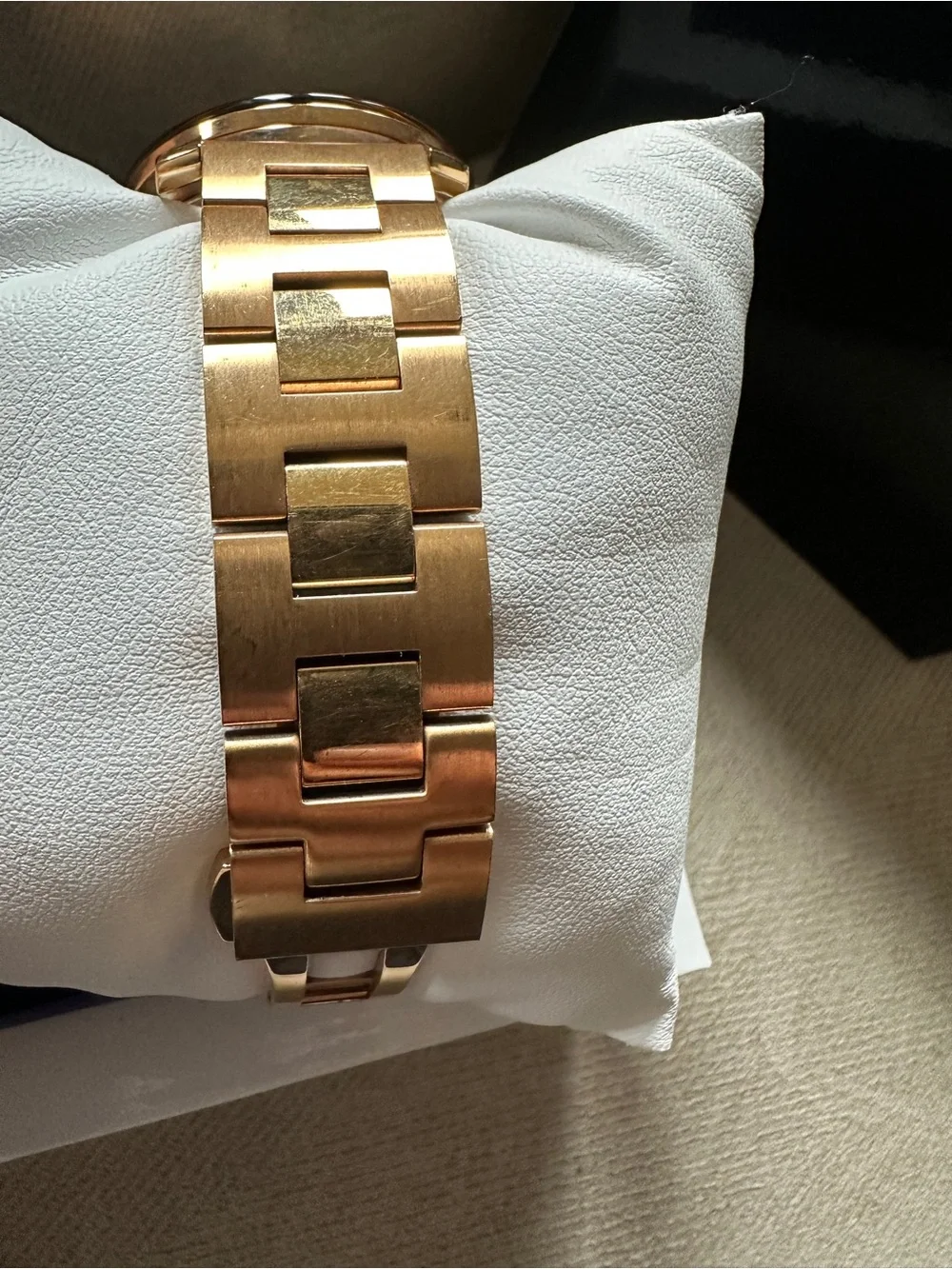 Movado Rose Gold-Tone Dial Steel Strap Watch